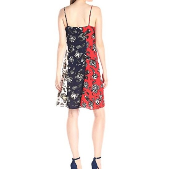 Vince Camuto Floral Colorblock Flare Dress - Picture 2 of 2
